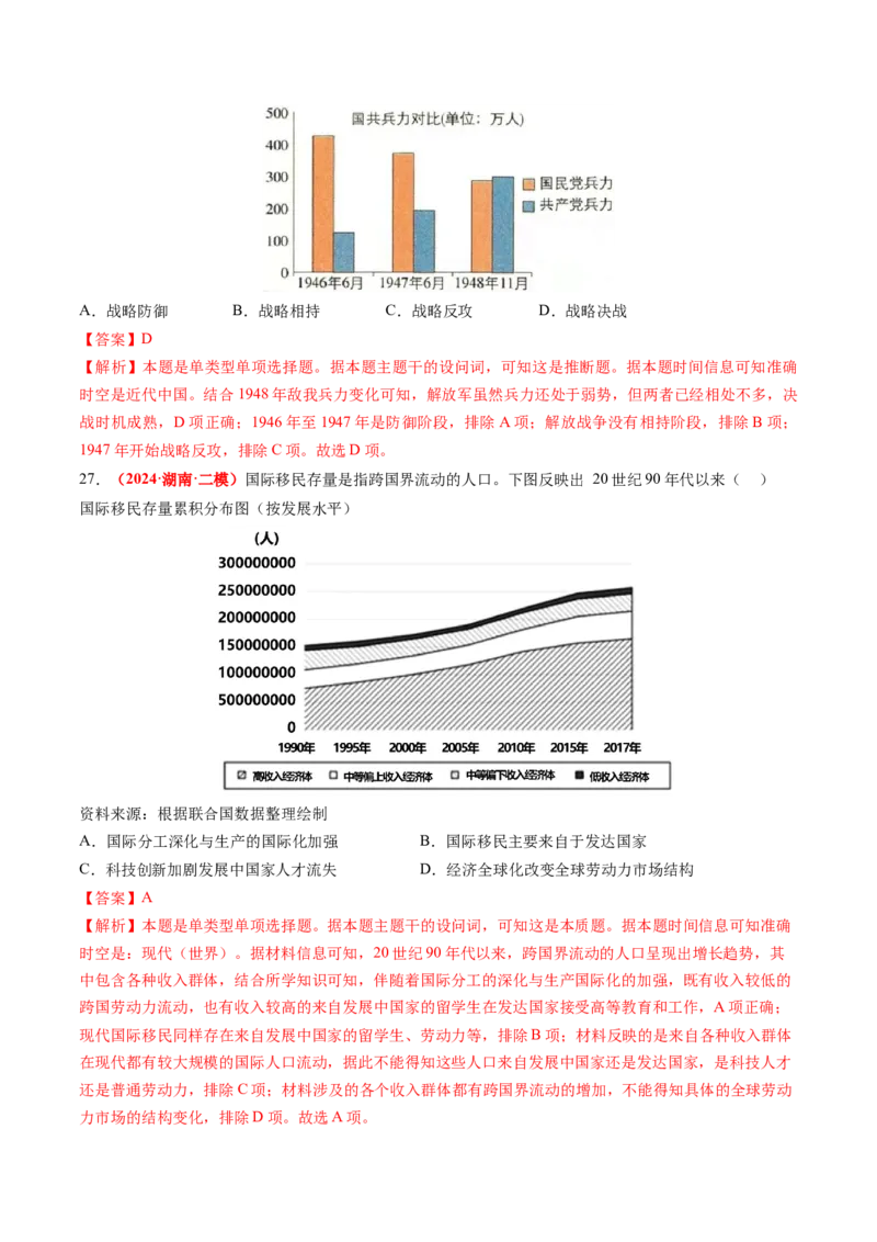 专题09选择题（解析版）_07高考历史_2024年新高考资料_52024三轮冲刺_查漏补缺2024年高考历史复习冲刺过关（新高考专用）