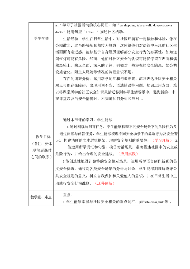 全册表格式单元整体教学设计_4上-新英语人教PEP版（2025持续更新）_04教案+教学计划