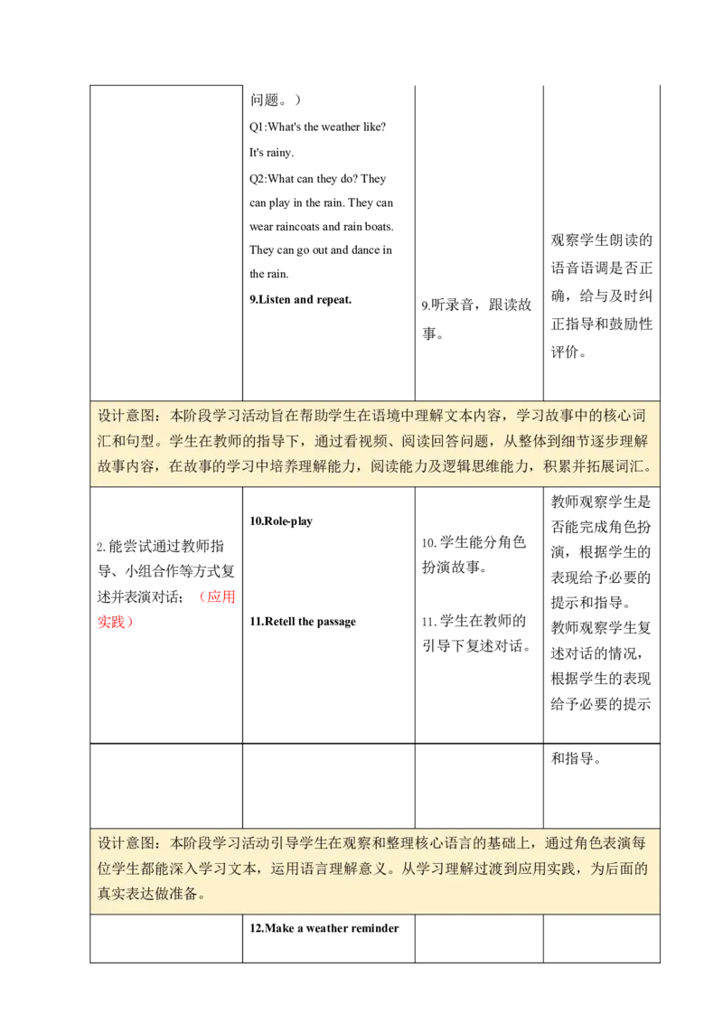 全册表格式单元整体教学设计_4上-新英语人教PEP版（2025持续更新）_04教案+教学计划