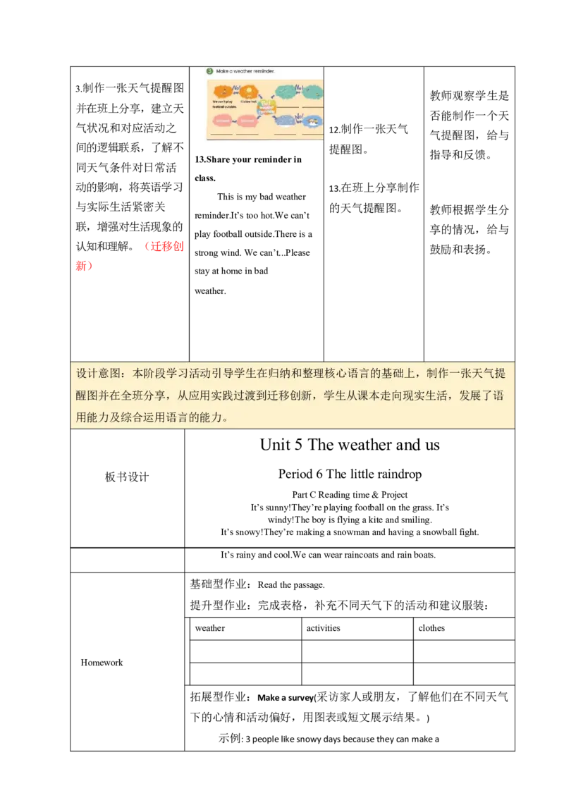 全册表格式单元整体教学设计_4上-新英语人教PEP版（2025持续更新）_04教案+教学计划