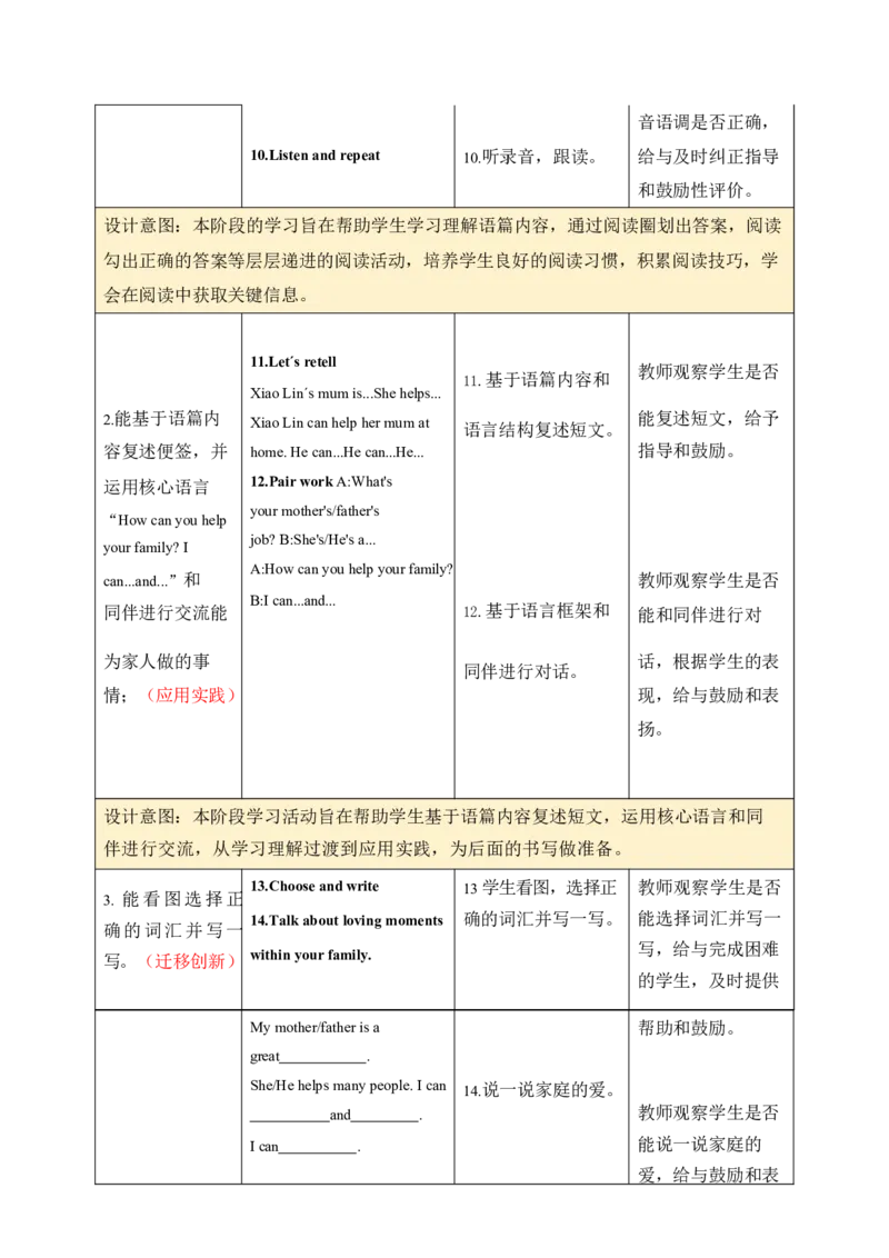 全册表格式单元整体教学设计_4上-新英语人教PEP版（2025持续更新）_04教案+教学计划