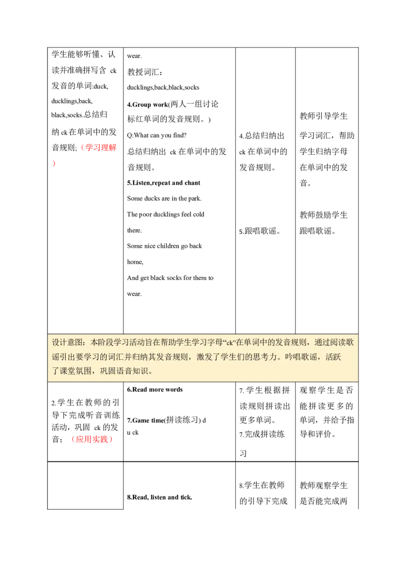 全册表格式单元整体教学设计_4上-新英语人教PEP版（2025持续更新）_04教案+教学计划