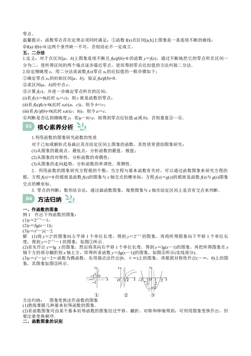 专题09函数的图像、函数的零点（思维导图+知识清单+核心素养分析+方法归纳）（原卷版）_02高考数学_2025年新高考资料_一轮复习