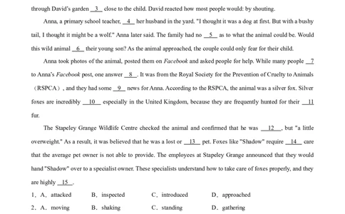 专题11完形填空（新高考15空）-2021年高考真题和模拟题英语分项汇编（原卷版）_03高考英语_新高考复习资料_2022年新高考资料_2022年新高考英语一轮复习