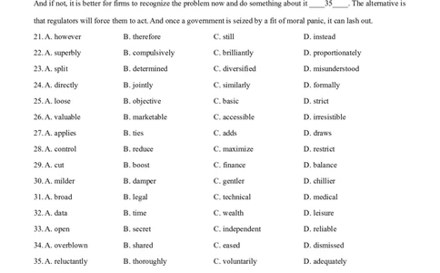 专题09：完形填空议论文应试策略（四）（原题版）-2023年高考英语二轮复习讲练测（新高考专用）_03高考英语_新高考复习资料_2023年新高考资料_二轮复习