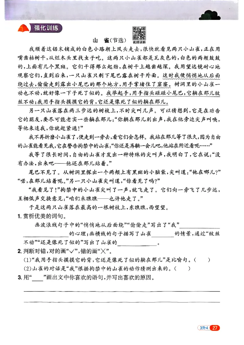 25版《阳光同学暑假衔接》语文3升4-副本_25秋《阳光同学》系列_25年1-6年级语文《阳光同学语文暑假衔接》_3升4
