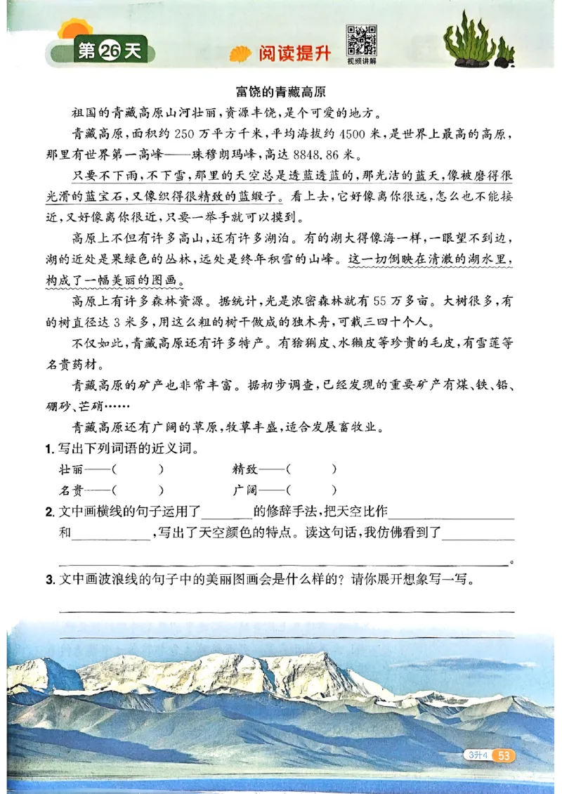25版《阳光同学暑假衔接》语文3升4-副本_25秋《阳光同学》系列_25年1-6年级语文《阳光同学语文暑假衔接》_3升4