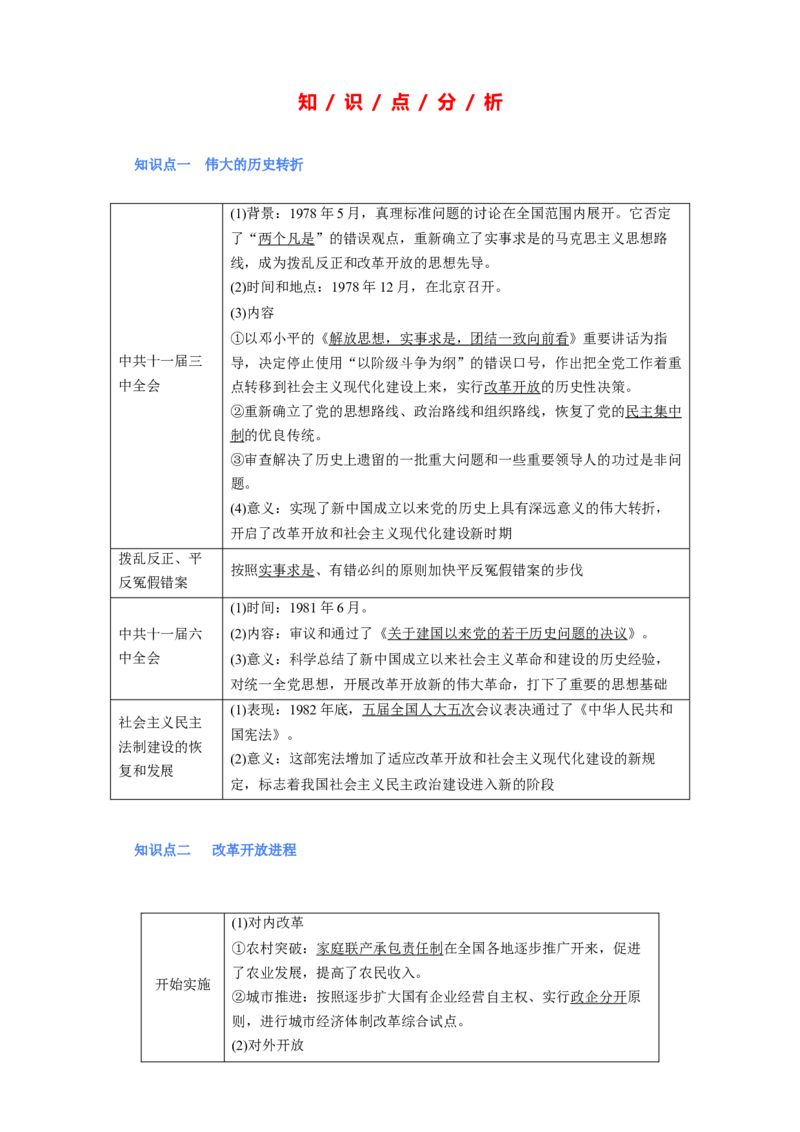 专题09改革开放与社会主义现代化建设时期-2023年高考历史二轮复习高频考点追踪分析与预测（全国通用）_07高考历史_通用版（老高考）复习资料_2023年复习资料