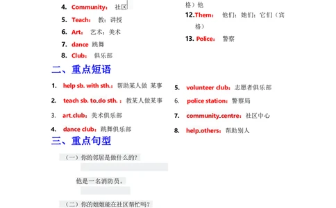 知识清单Unit4教师版_4上-新英语人教PEP版（2025持续更新）_09知识清单_知识清单