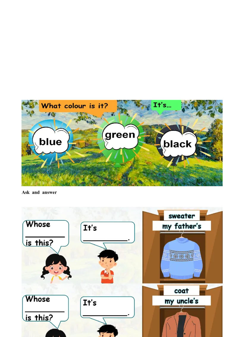 Unit6第2课时PartALet&rsquo;slearn&Choose,colourandsay(学习任务单)_4上-新英语人教PEP版（2025持续更新）_01.英语4上-教案+PPT课件+学习任务单+练习第1套齐全_3学习任务单