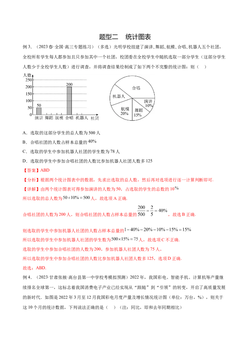 专题10.1统计（解析版）_02高考数学_新高考复习资料_2024年新高考资料_一轮复习资料_完备战2024年新高考数学一轮复习题型突破精练（新高考）_专题10.1+统计