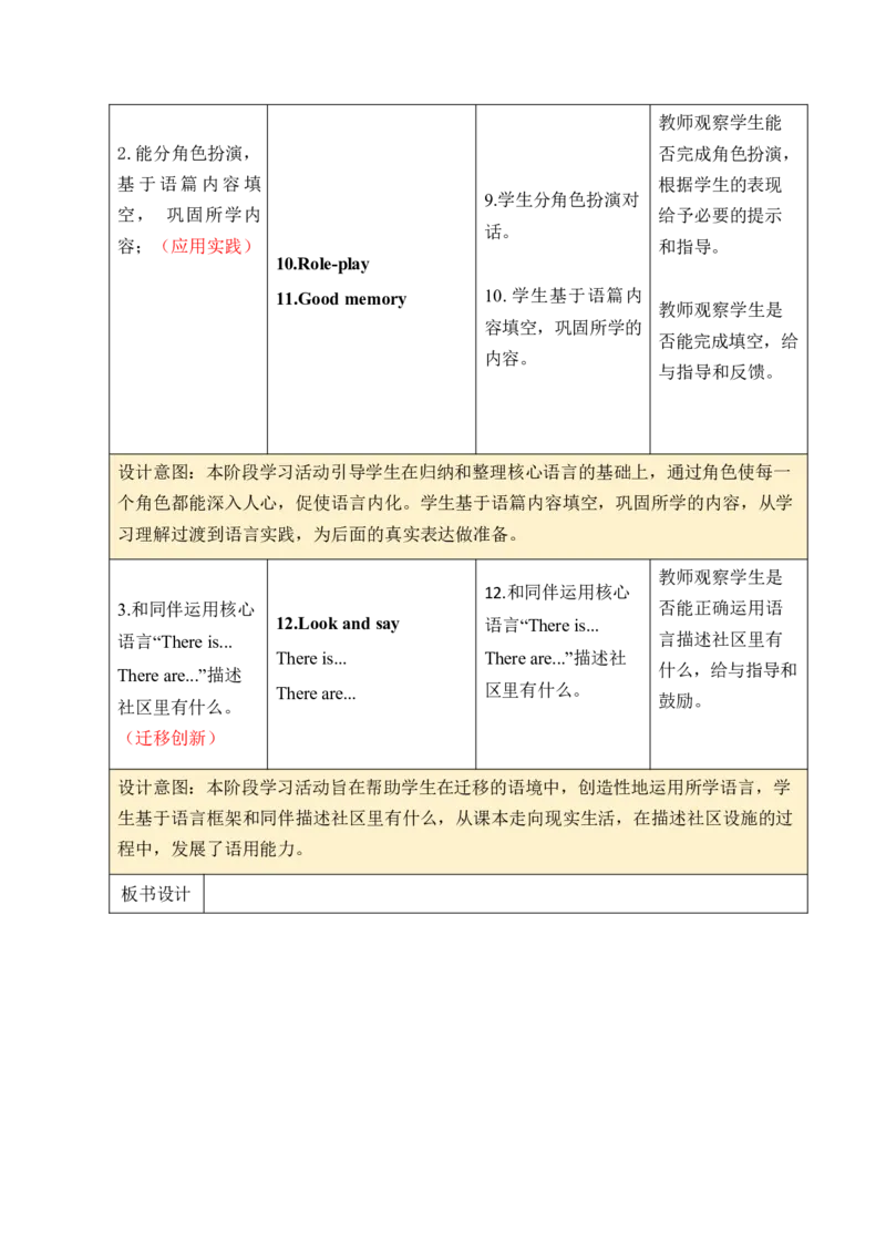 Unit3Placeswelivein单元整体教学设计表格式（5课时）_4上-新英语人教PEP版（2025持续更新）_04教案+教学计划_表格式单元整体教学设计