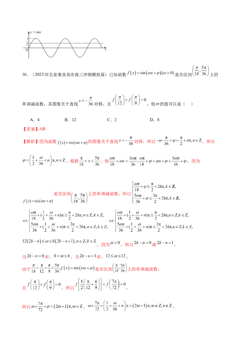专题11利用三角函数性质求参数范围（解析版）_02高考数学_2024年新高考资料_1.2024一轮复习_2024年高考数学热点难点特色专题分题型强化训练（新高考专用）