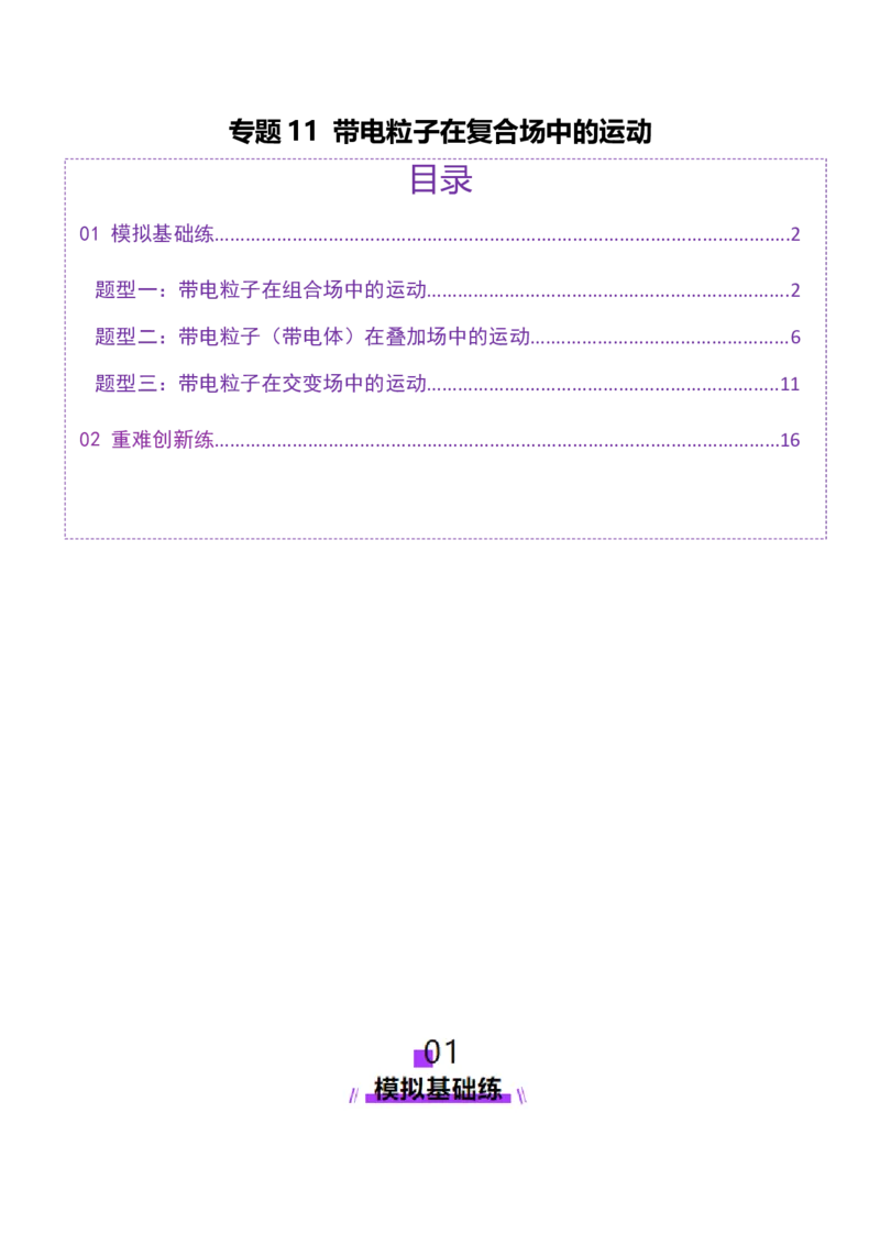 专题11带电粒子在复合场中的运动（练习）（原卷版）_03高考英语_2025年新高考资料_二轮复习_01高考语文等多个文件_上好课2025年高考物理二轮复习讲练测（新高考通用）