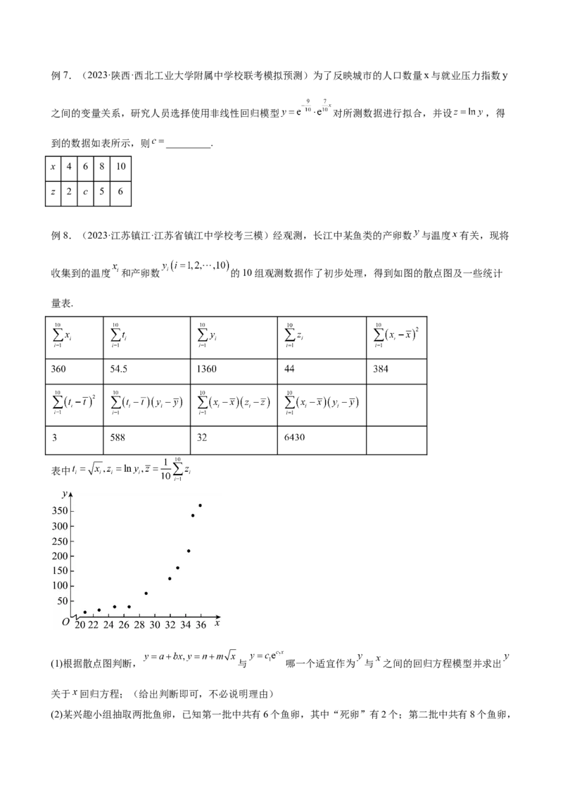 专题10.2统计案例（原卷版）_02高考数学_新高考复习资料_2024年新高考资料_一轮复习资料_完备战2024年新高考数学一轮复习题型突破精练（新高考）_专题10.2统计案例