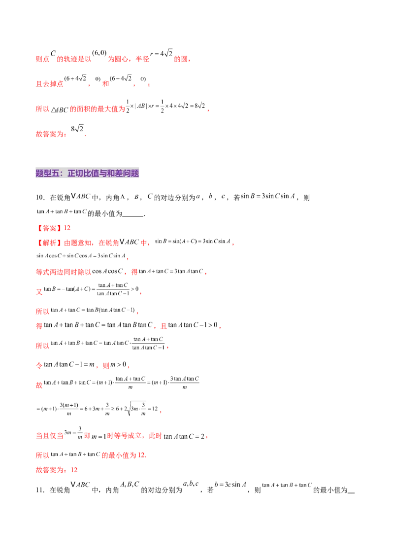 专题10正余弦定理在解三角形中的高级灵活应用与最值问题（练习）（解析版）_02高考数学_2025年新高考资料_二轮复习_01高考语文等多个文件