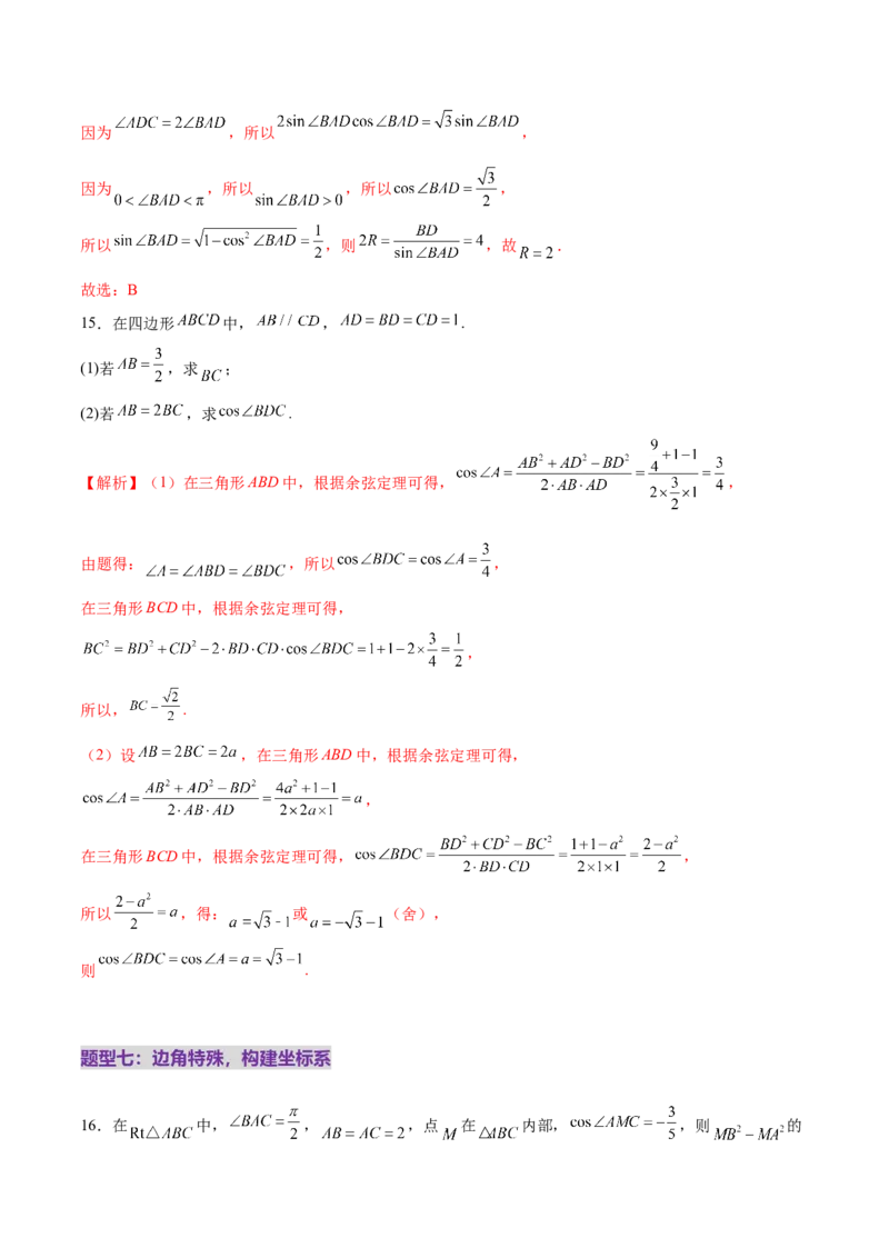 专题10正余弦定理在解三角形中的高级灵活应用与最值问题（练习）（解析版）_02高考数学_2025年新高考资料_二轮复习_01高考语文等多个文件
