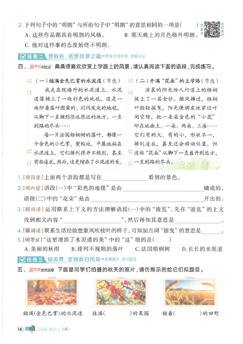 25秋语文三上典中点高分练习册R_25秋《典中点》系列_25秋1-6年级语文上册《典中点》（抢先版）_典中点语文完整版25年上册23_25秋三年级上册语文《典中点》完整版