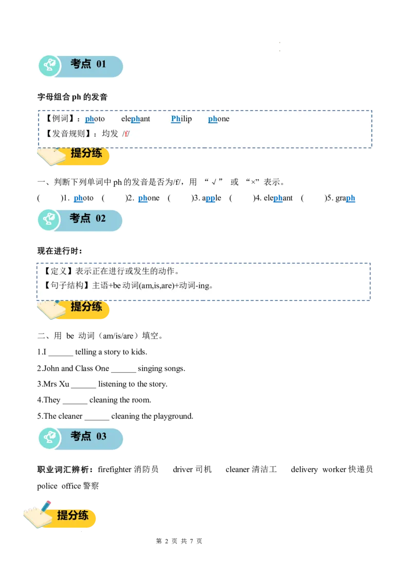 Unit4Helpinginthecommunity(知识清单)_4上-新英语人教PEP版（2025持续更新）_09知识清单_知识清单（新增）