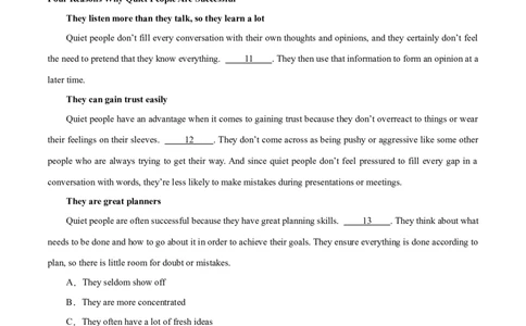 专题12七选五之依据行文手法（线索词汇+逻辑关系）解题（分层练）(原卷版）-高频考点解密2024年高考英语二轮复习高频考点追踪与预测（新高考专用）_03高考英语_新高考复习资料