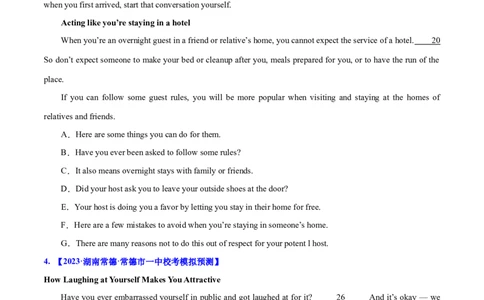 专题12七选五之依据行文手法（线索词汇+逻辑关系）解题（分层练）(原卷版）-高频考点解密2024年高考英语二轮复习高频考点追踪与预测（新高考专用）_03高考英语_新高考复习资料