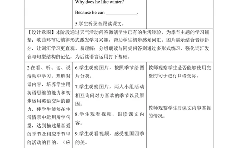 Unit6第5课时PartBLet&rsquo;slearn&Doasurvey(教学设计)_4上-新英语人教PEP版（2025持续更新）_01.英语4上-教案+PPT课件+学习任务单+练习第1套齐全_2教案