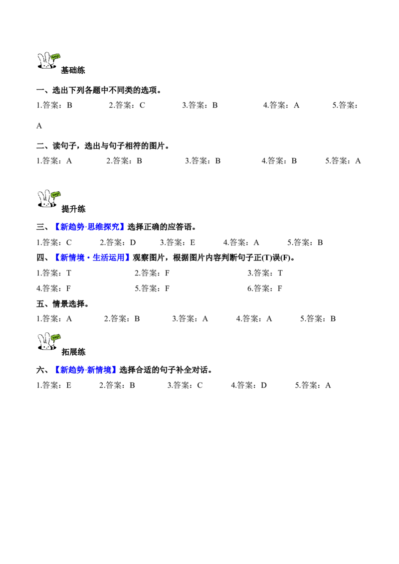 Unit5第1课时PartALet&rsquo;stalk&Lookandsay(分层作业)_4上-新英语人教PEP版（2025持续更新）_01.英语4上-教案+PPT课件+学习任务单+练习第1套齐全_4分层作业