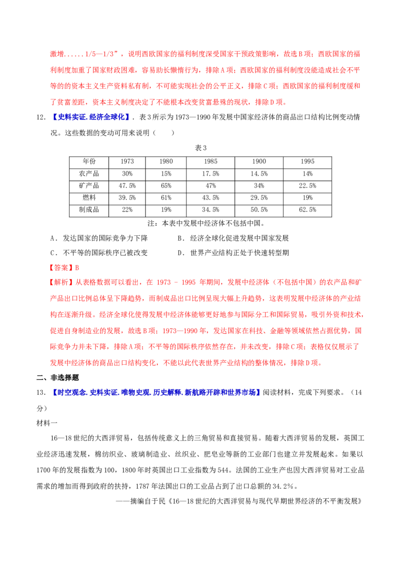 专题10渐进而行&mdash;&mdash;资本主义：产生、发展与调整（练习）（解析版）_07高考历史_2025年新高考资料_二轮复习_01高考语文等多个文件