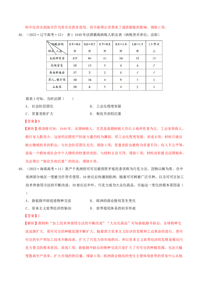 专题10渐进而行&mdash;&mdash;资本主义：产生、发展与调整（练习）（解析版）_07高考历史_2025年新高考资料_二轮复习_01高考语文等多个文件