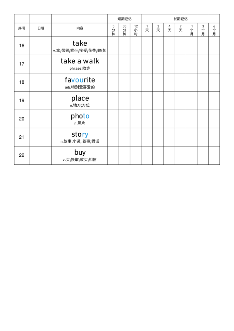 单词背诵默写-艾宾浩斯记忆表_4上-新英语人教PEP版（2025持续更新）_08单词表+字帖等_合并版_单词背诵默写