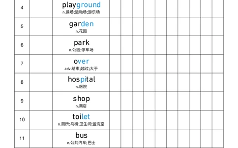 单词背诵默写-艾宾浩斯记忆表_4上-新英语人教PEP版（2025持续更新）_08单词表+字帖等_合并版_单词背诵默写