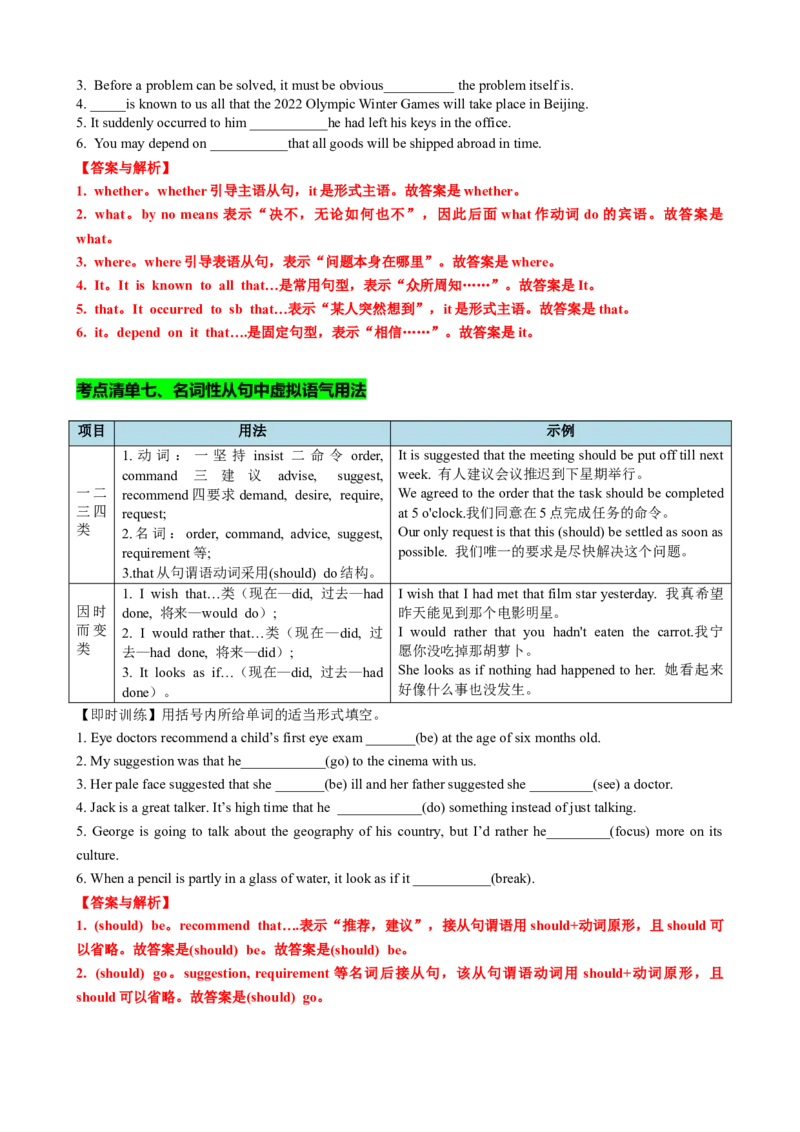 专题12名词性从句八大考点归纳（讲案）-解析版_03高考英语_新高考复习资料_2025年新高考复习_2025年高考英语一轮复习知识清单