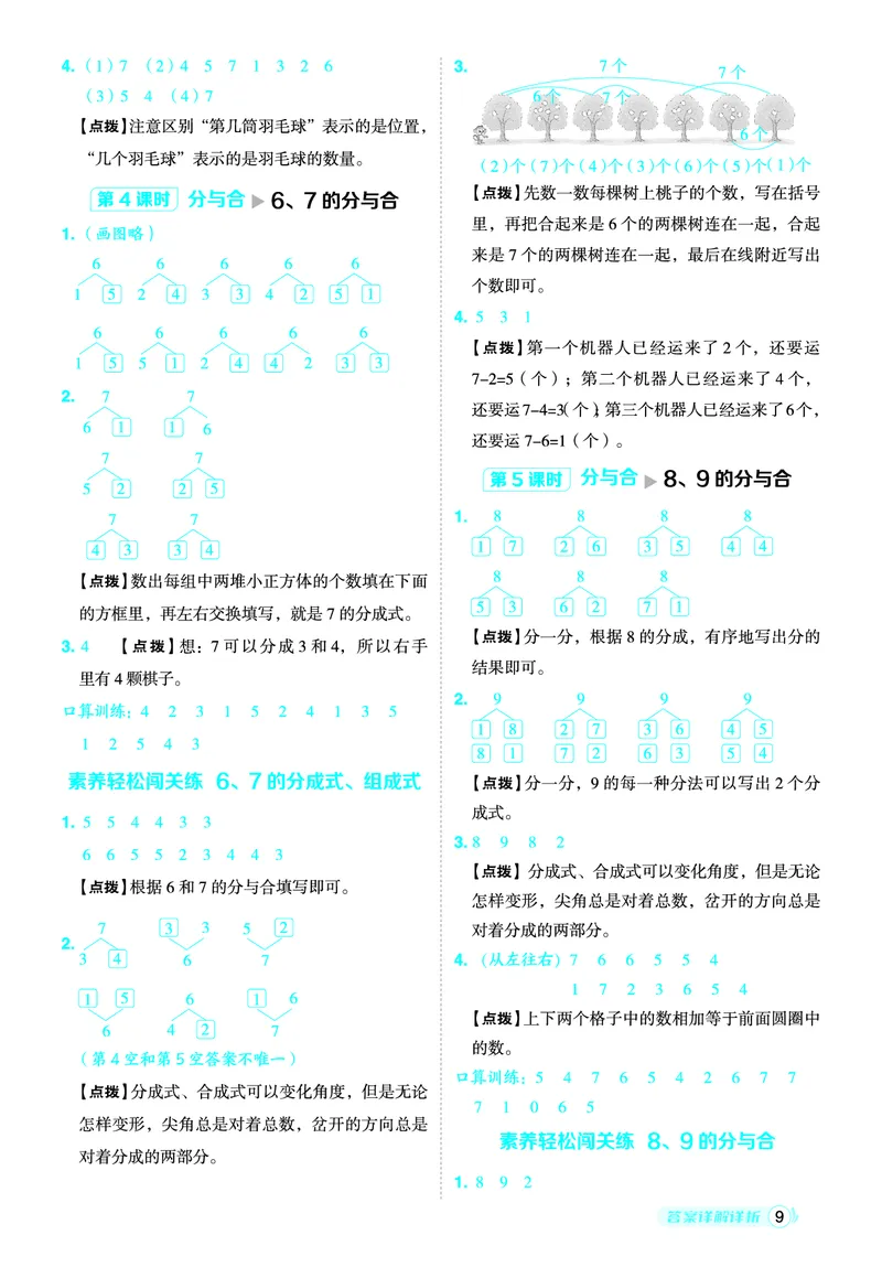 25秋典中点一年级数学上（R版）答案_25秋《典中点》系列_1-6年级数学上册各版本《典中点》（抢先版）_25秋1-6年级数学上册人教版《典中点》（抢先版）