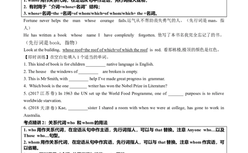 专题11定语从句十大考点（讲案）原卷版_03高考英语_新高考复习资料_2025年新高考复习_2025年高考英语一轮复习知识清单
