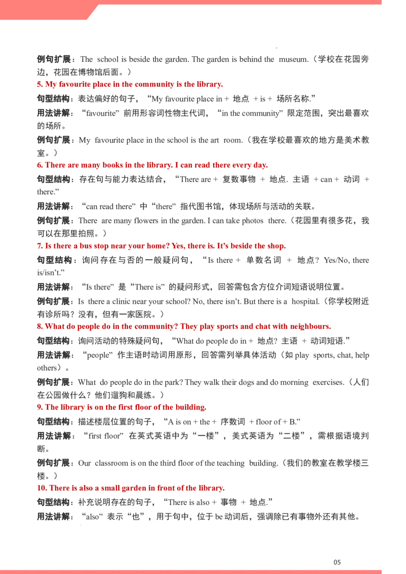 Unit3Placeswelivein(讲义）2025-2026学年人教（2024）版英语四年级上册_4上-新英语人教PEP版（2025持续更新）_05讲义_讲义新增（持续更新)