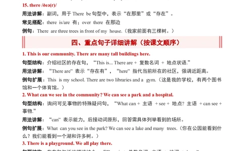 Unit3Placeswelivein(讲义）2025-2026学年人教（2024）版英语四年级上册_4上-新英语人教PEP版（2025持续更新）_05讲义_讲义新增（持续更新)