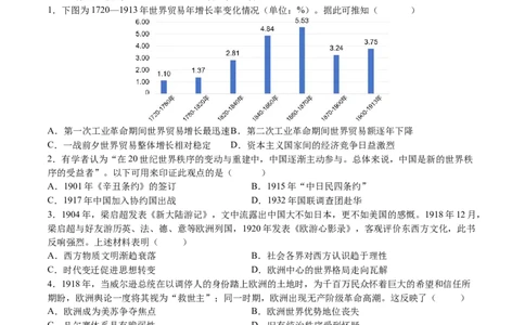 专题10两次世界大战时期：战争噩梦与国际秩序的演变（原卷版）_07高考历史_2025年新高考资料_一轮复习_2025年高考历史一轮复习讲练测（新教材新高考）（完结）_专题训练