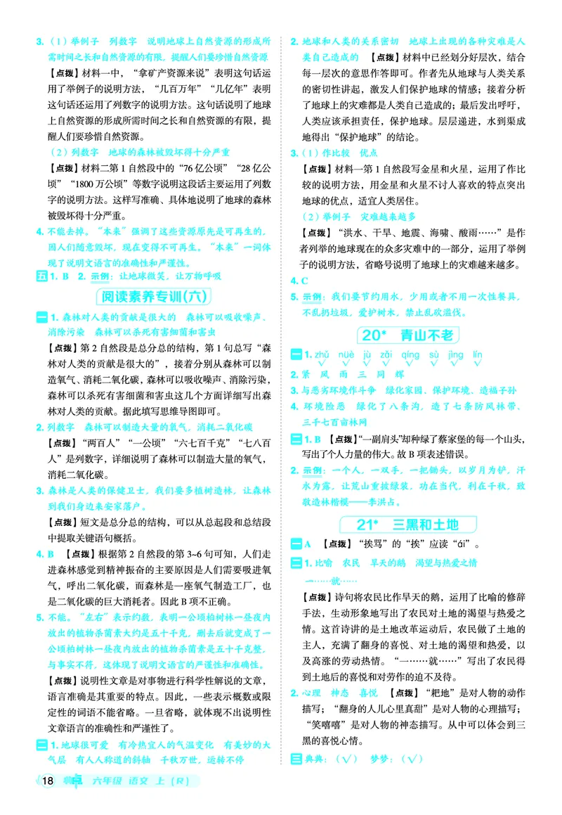 25秋典中点六年级语文上（R版）答案_25秋《典中点》系列_25秋1-6年级语文上册《典中点》（抢先版）