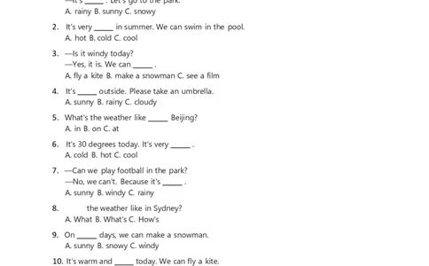 2025秋人教英语四年级上册讲义Unit05学生版_4上-新英语人教PEP版（2025持续更新）_05讲义_讲义PDF（教师版+学生版）_word