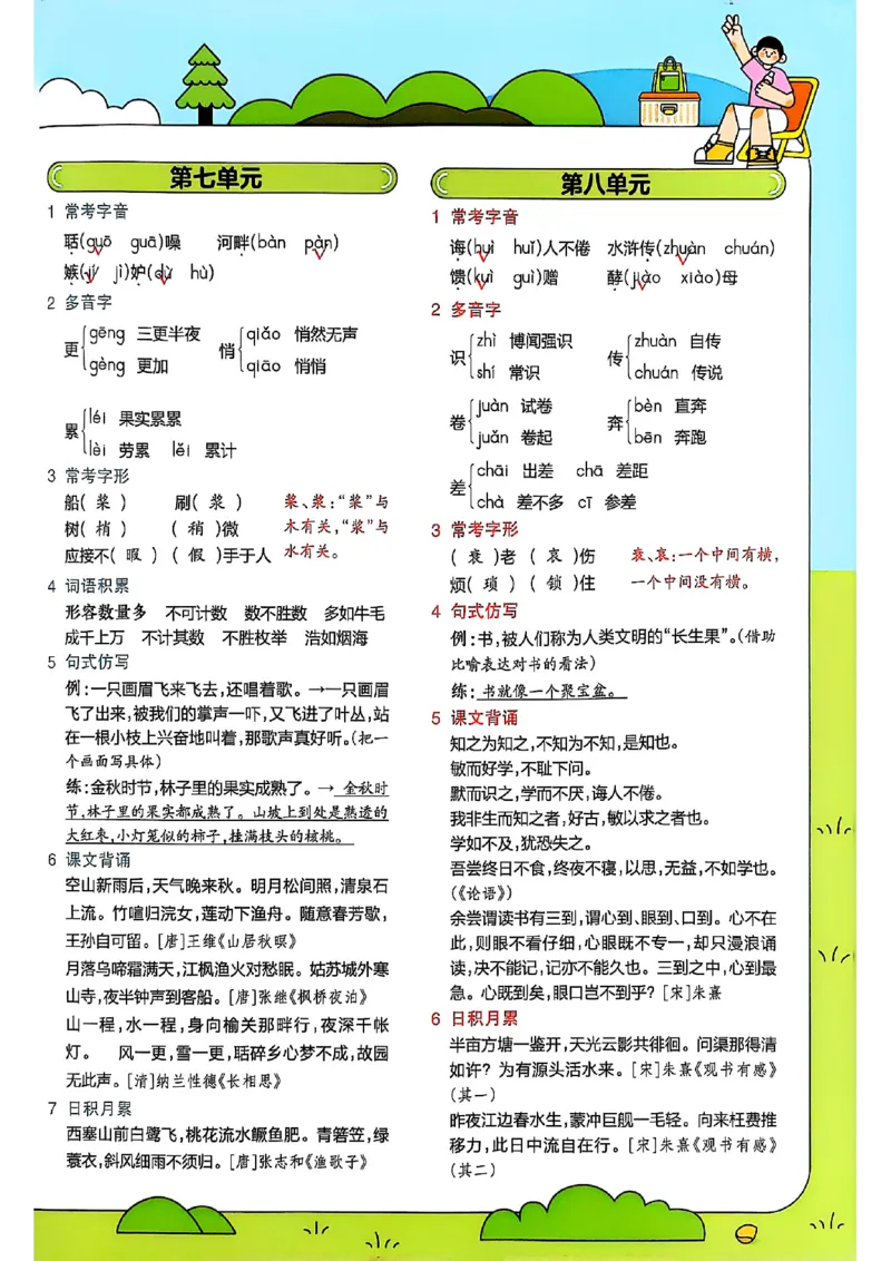 五年级语文人教版上册25秋《教材帮》期末知识挂图_25秋《教材帮练习帮》系列_25秋1-5年级语文上册《教材帮》（完整版）_五年级语文人教版上册25秋《教材帮》