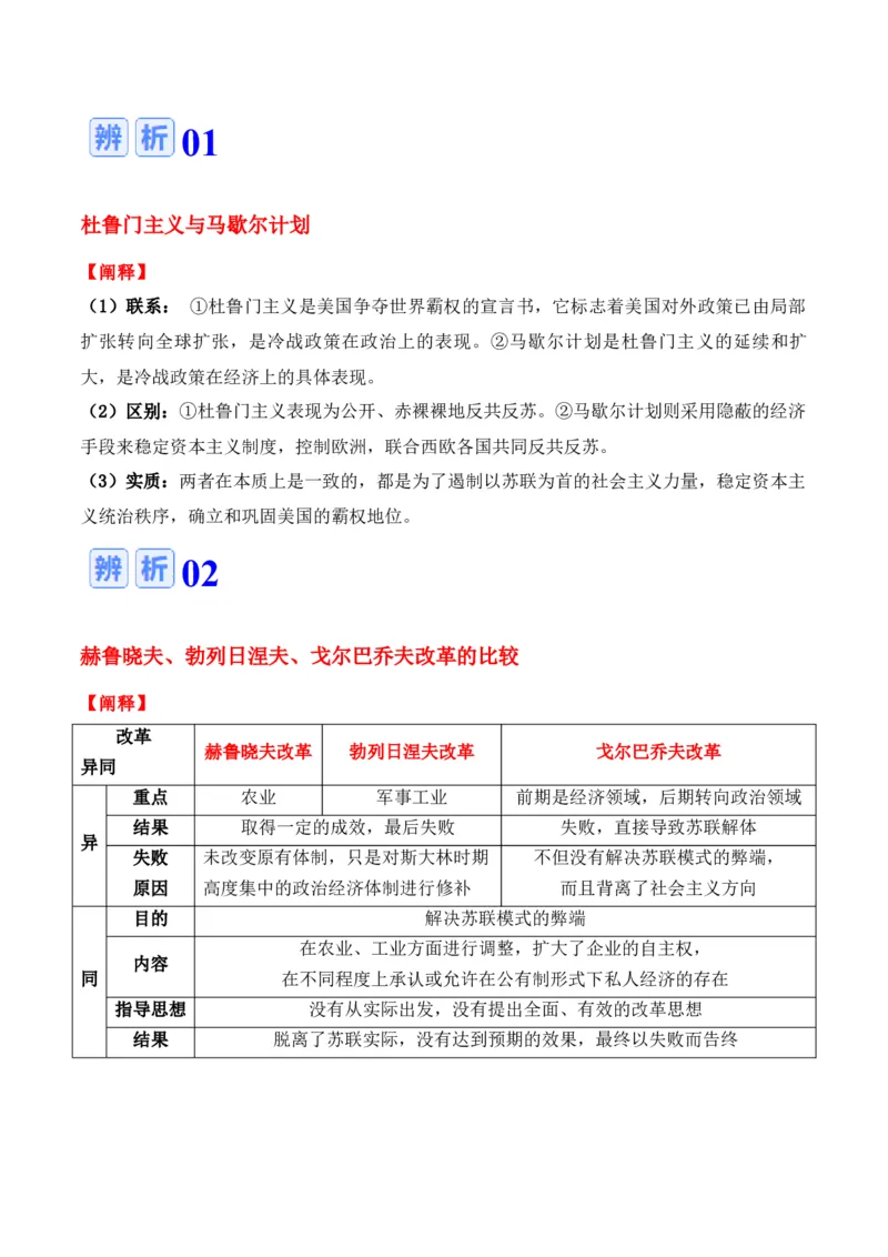 专题11++第二次世界大战后：世界多元文明的竞争与发+-2025年高考历史一轮复习知识清单_07高考历史_2025年新高考资料_一轮复习_2025年高考历史一轮复习知识清单（完结）