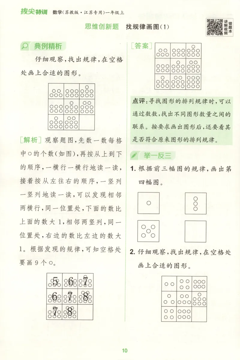 一年级数学苏教江苏专版上册25秋《拔尖特训》周末拔尖学案_25秋《拔尖特训》小学语数英各版本_1-6年级数学苏教江苏专版上册25秋《拔尖特训》