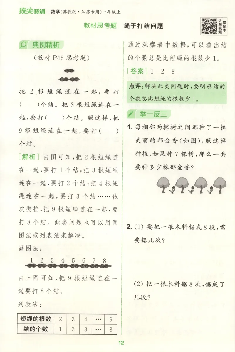 一年级数学苏教江苏专版上册25秋《拔尖特训》周末拔尖学案_25秋《拔尖特训》小学语数英各版本_1-6年级数学苏教江苏专版上册25秋《拔尖特训》