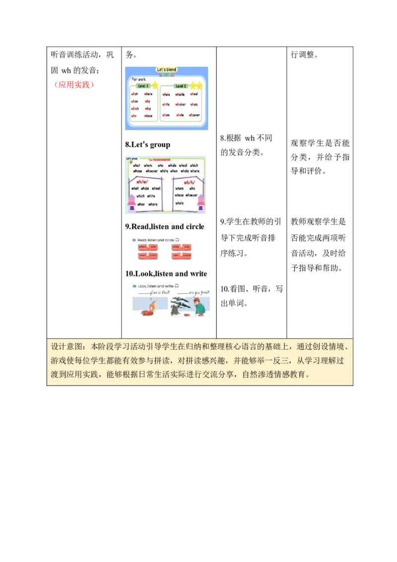 Unit6Changingfortheseasons单元整体教学设计表格式（5课时）_4上-新英语人教PEP版（2025持续更新）_04教案+教学计划_表格式单元整体教学设计
