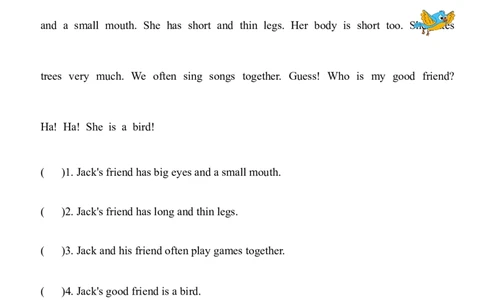 Unit2MyfriendsPartC同步课时练习（含答案）_4上-新英语人教PEP版（2025持续更新）_07练习试卷_课时培优（全）