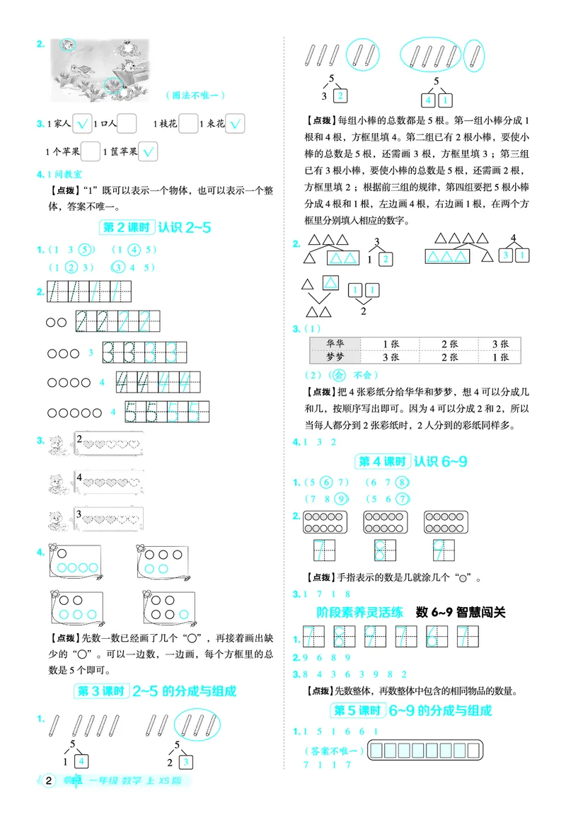 25秋典中点一年级数学上（XS版）答案_25秋《典中点》系列_1-6年级数学上册各版本《典中点》（抢先版）_25秋1-6年级数学上册西师版《典中点》（抢先版）