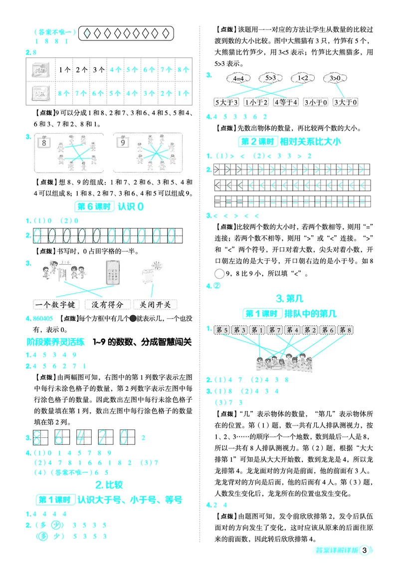 25秋典中点一年级数学上（XS版）答案_25秋《典中点》系列_1-6年级数学上册各版本《典中点》（抢先版）_25秋1-6年级数学上册西师版《典中点》（抢先版）