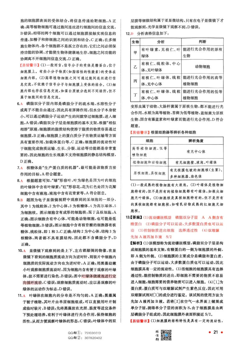 2025秋《一本&bull;初升高预备新高一》生物解析册_25秋《一本》系列_25版一本系列_一本预备新高一语数英物化生25年