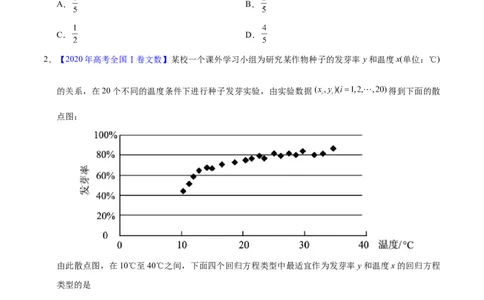 专题09概率与统计&mdash;&mdash;2020年高考真题和模拟题文科数学分项汇编（学生版）_02高考数学_新高考复习资料_2022年新高考资料_2022年一轮复习各版本_1.新高考2022年高考数学一轮复习