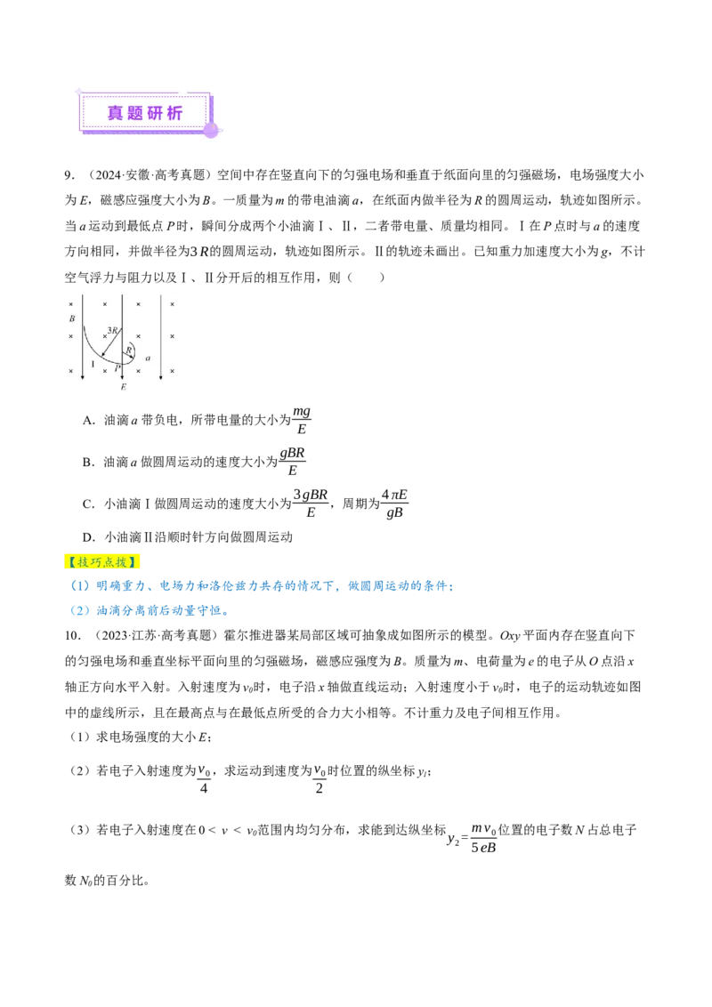 专题11带电粒子在复合场中的运动（讲义）（原卷版）_03高考英语_2025年新高考资料_二轮复习_01高考语文等多个文件_上好课2025年高考物理二轮复习讲练测（新高考通用）
